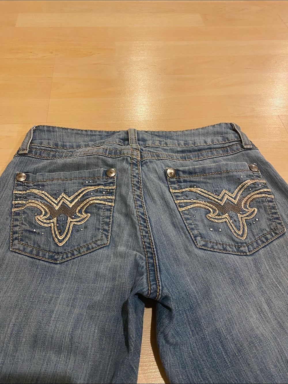 Wrangler Vintage Y2K Light Wash Flare Jeans Size 3/4 Western Cowgirl